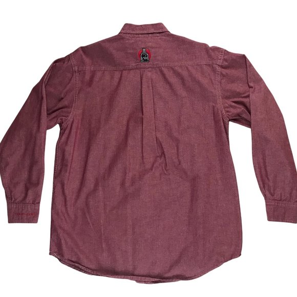 Devon & Jones Authentic Chambay Redish Long Sleeve Shirt, Size Large - Picture 2 of 5